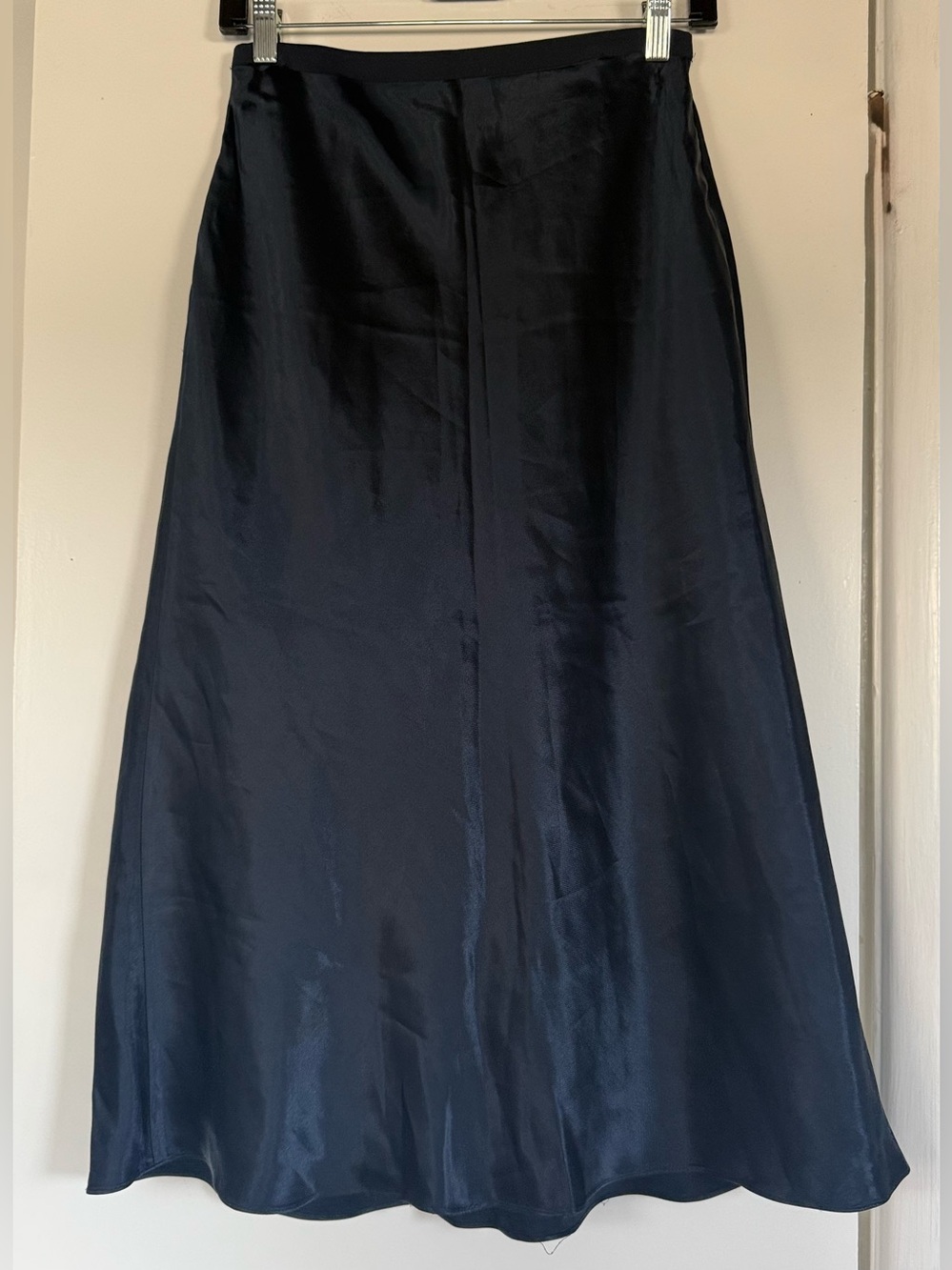 VINCE Aline Midi Royal Blue Satin Skirt